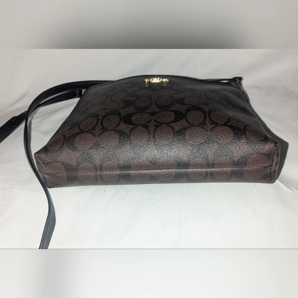 Coach Signature Sacoche Brown and Black Crossbody Bag F29210